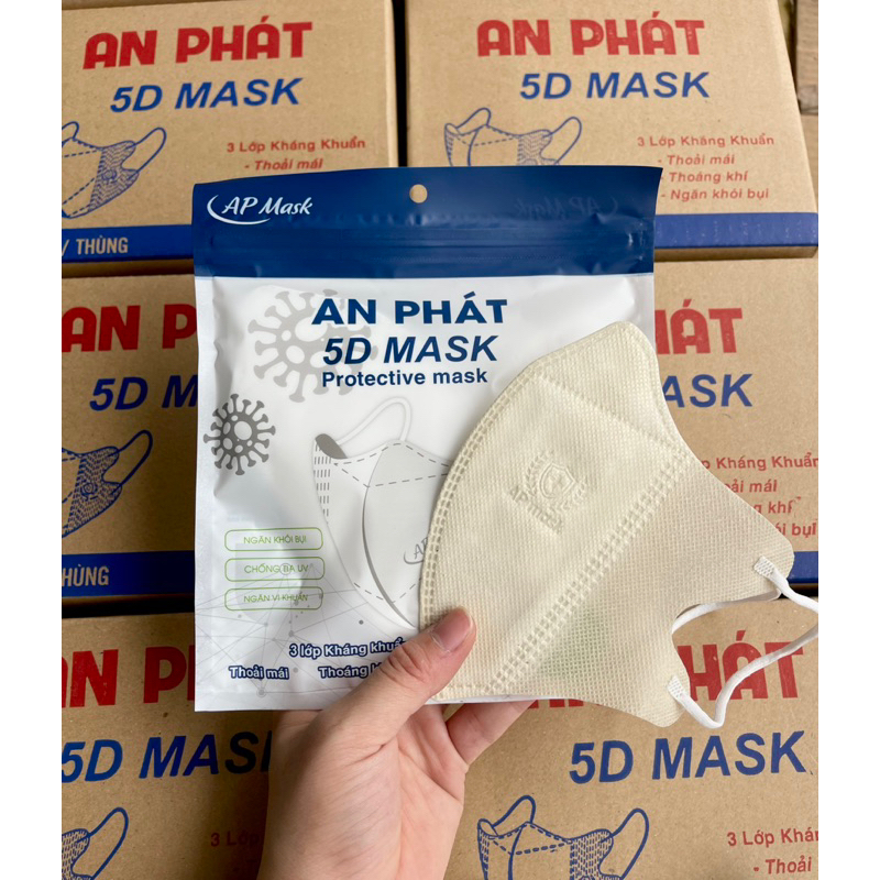 Thùng 500 chiếc khẩu trang 5D An Phát chống bụi, chống tia UV