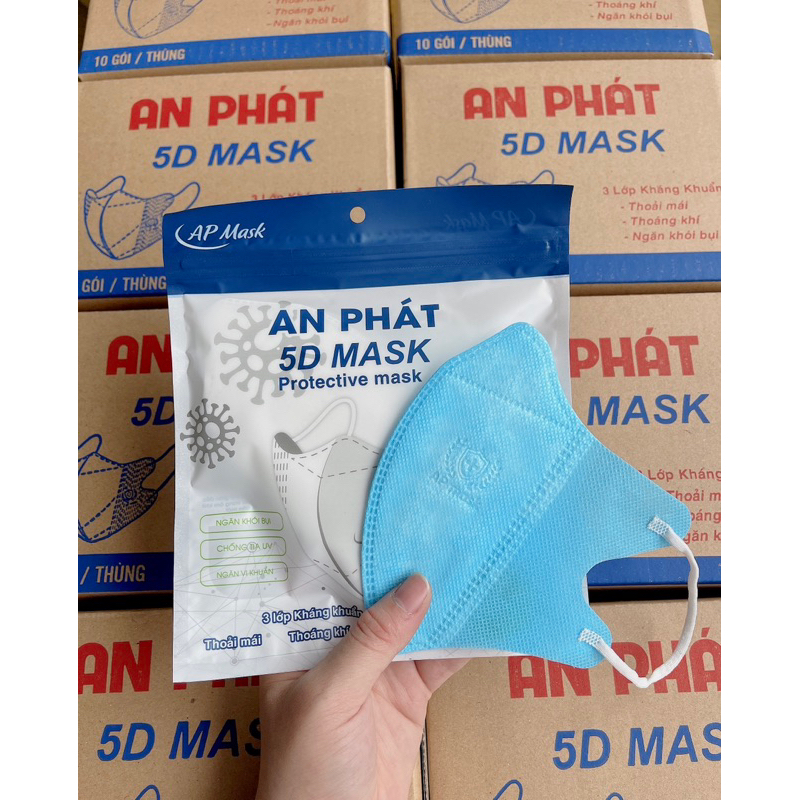 Thùng 500 chiếc khẩu trang 5D An Phát chống bụi, chống tia UV