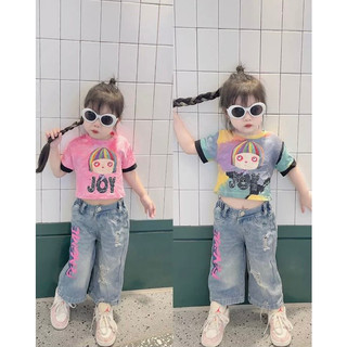 Set bộ bé gái áo crop top quần jean bé gái siêu xinh