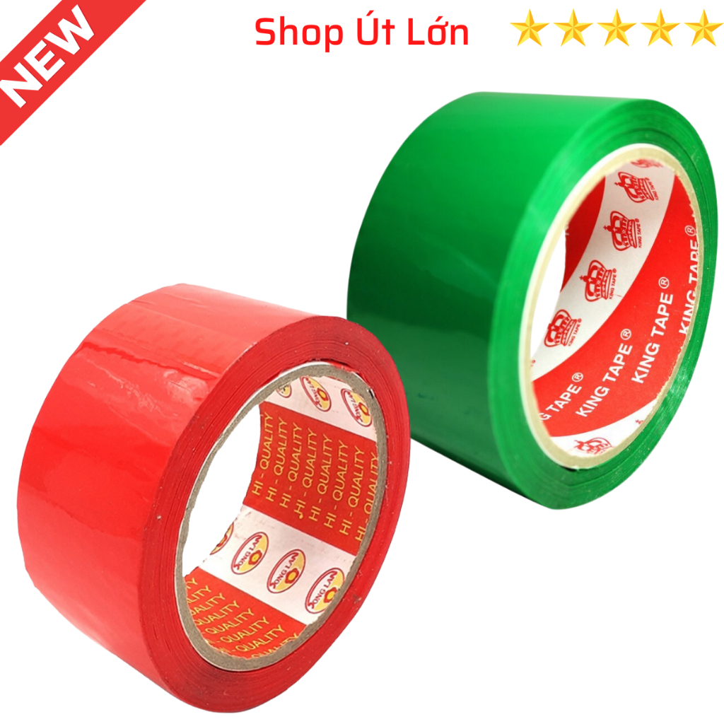 1 cuộn băng keo màu, xanh lá, xanh dương, vàng, đỏ, rộng 4.7cm 100yard