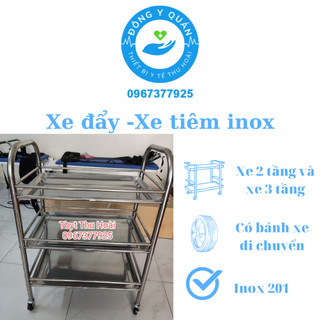 Xe tiêm đẩy inox 2 tầng- 3 tầng- Thiết bị phòng khám