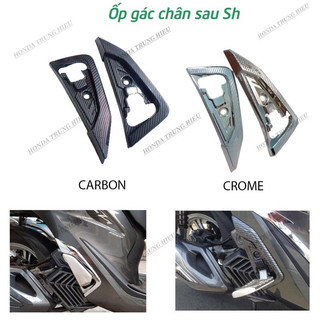 Ốp gác chân sau sh 2020-2023 màu cacbon và mạ xi crom
