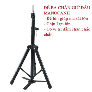 Đế 3 chân gắn đầu manocanh học tóc, chân canh giư đều ken cắt tóc