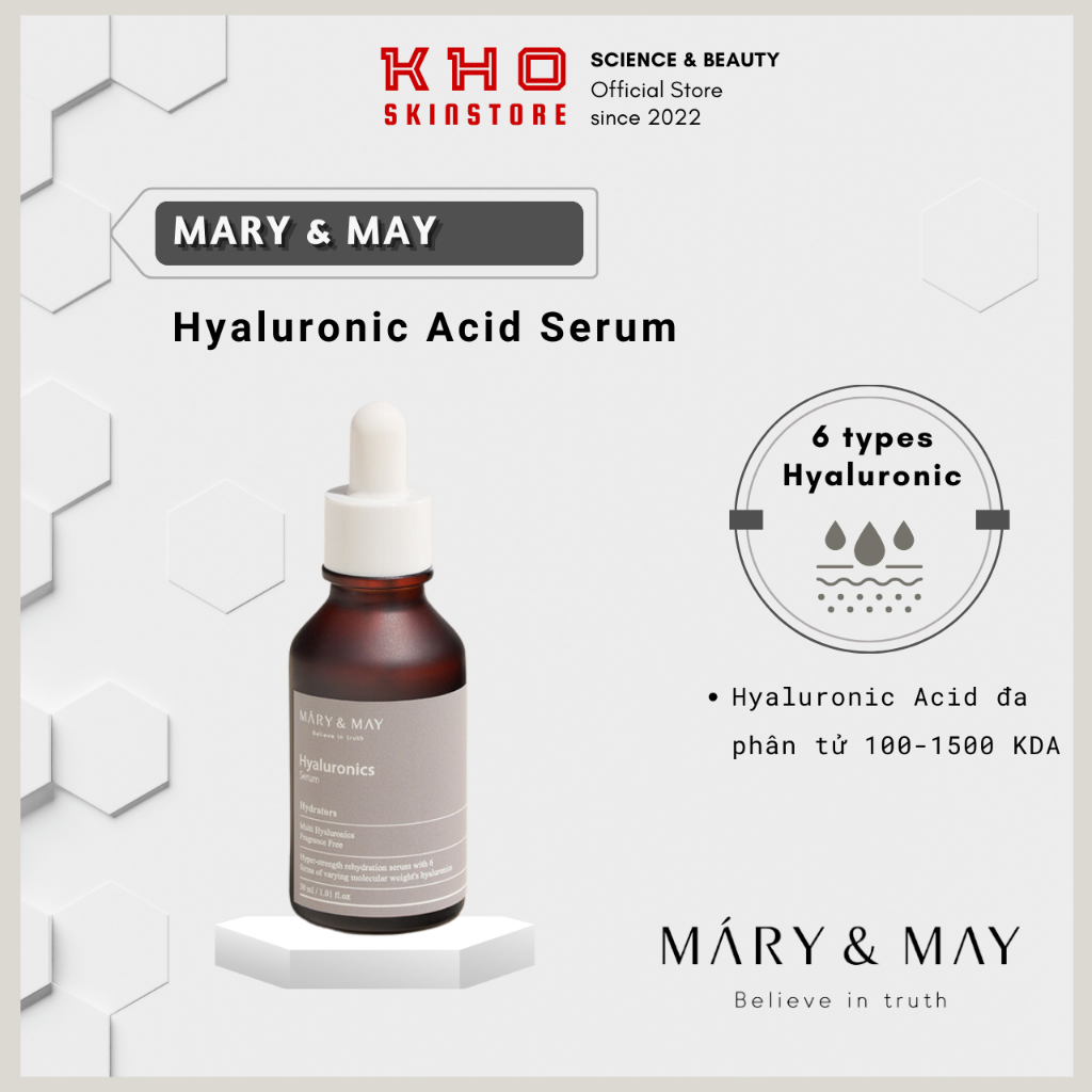 Mary&May Tinh chất cấp nước Hyaluronic Acid Serum