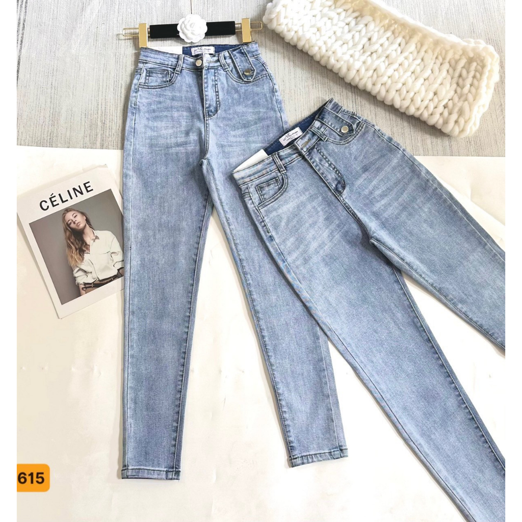 Quần jean nữ lưng cao skinny ôm dáng, quần bò nữ co giãn mẫu mới thời trang cao cấp A-T Fashion - MQ615