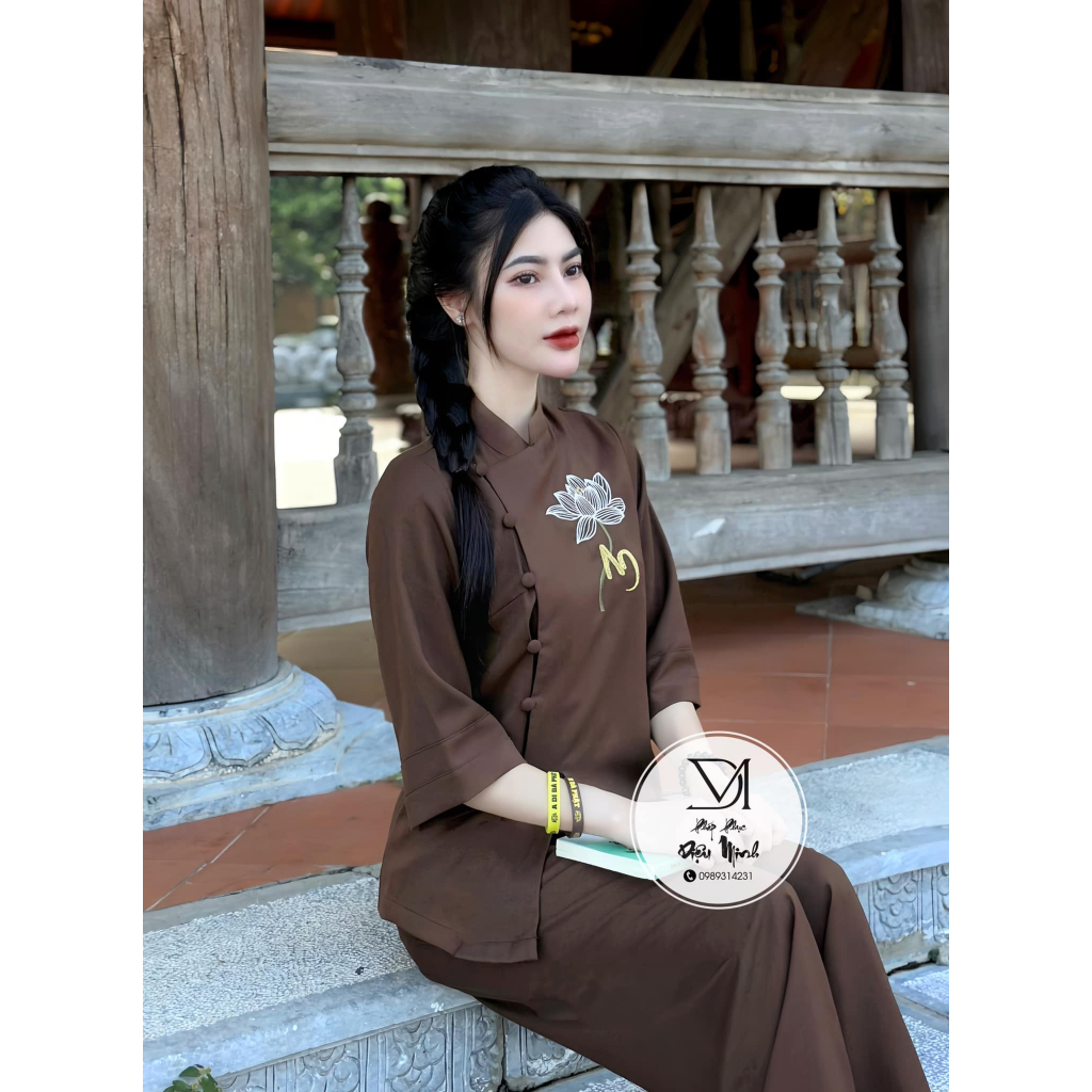 Bộ Đi Lễ Chùa Nữ - Pháp Phục Quần Áo Đi Lễ Chùa Hàng Cao Cấp Mặc Rất Trang Trọng Nhã Nhặn