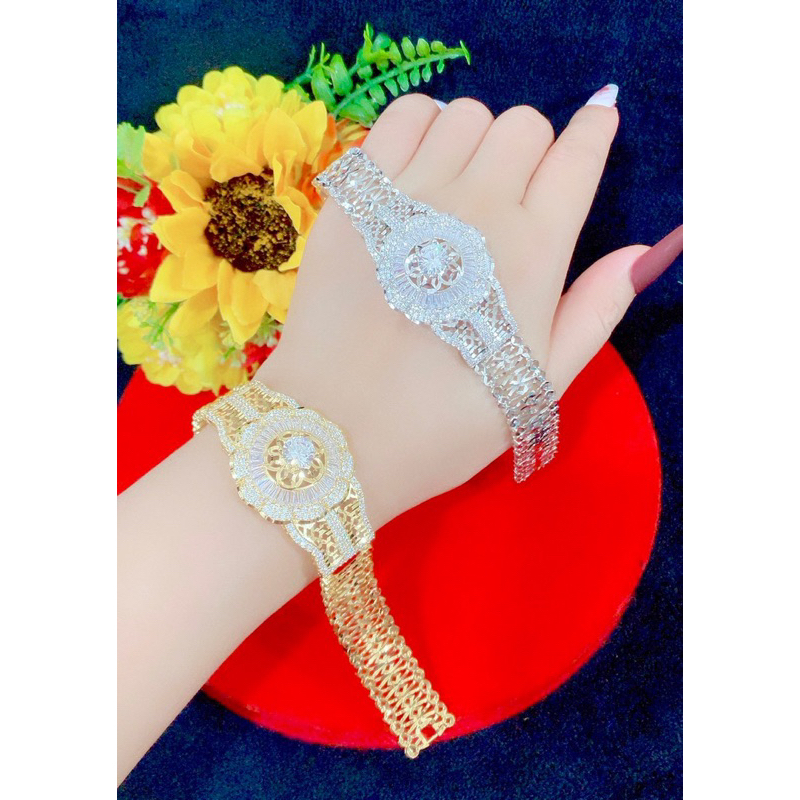 Lắc tay nữ đính xoàn mạ bạch kim mạ vàng 18 mẫu mới về