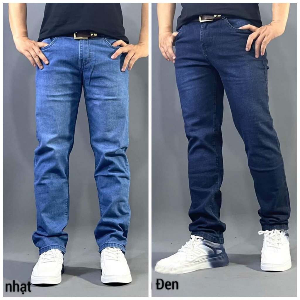 [HCM]Quần Jean Nam Ống Suông Quần Bò Nam Ống Đứng Cotton Không Giãn Dày Dặn Mềm Mịn Chuẩn Form