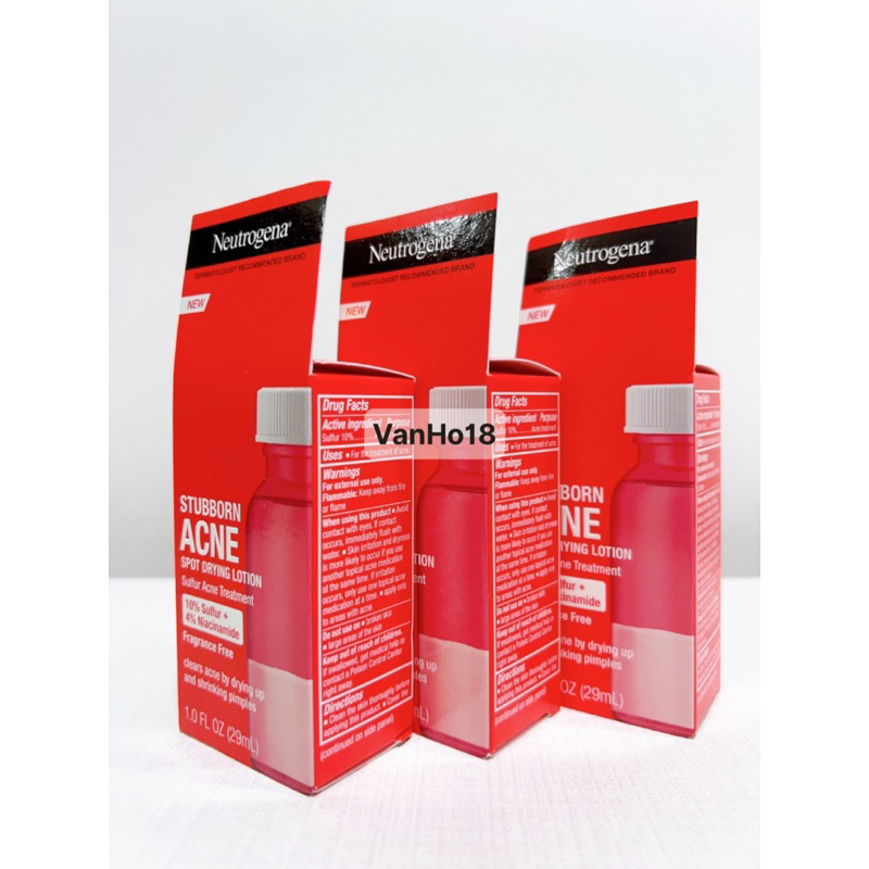 Kem chấm mụn Neutrogena Stubborn Acne 10% Sulfur + 4% Niacinamide Acne Treatment