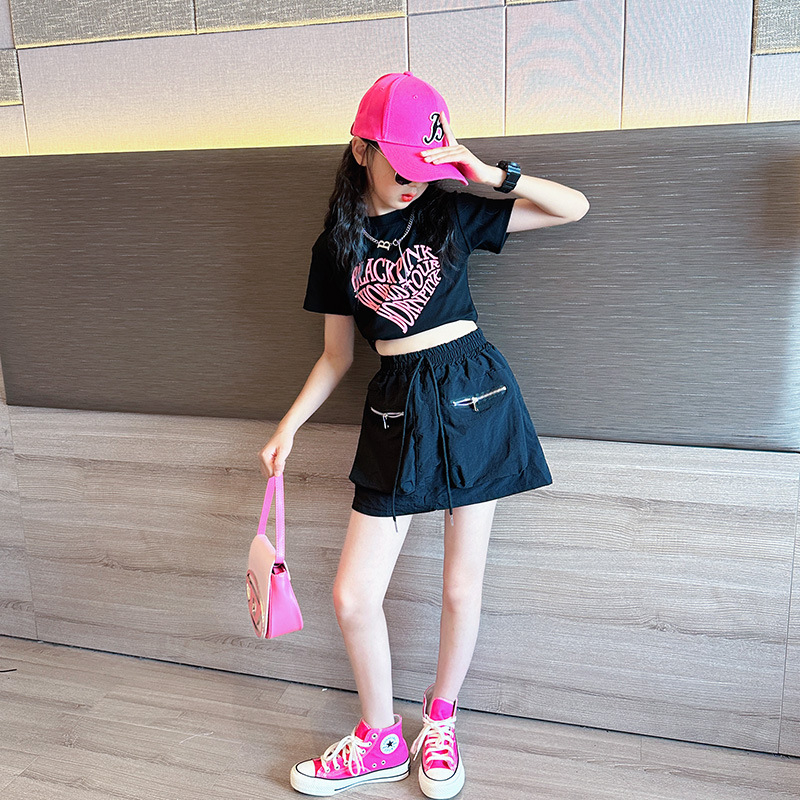 Áo croptop mẹ và bé gái  BLACKPINK bé gái xinh xắn, Áo thun croptop cotton 4c ngắn tay cho bé gái size đại 15-45kg