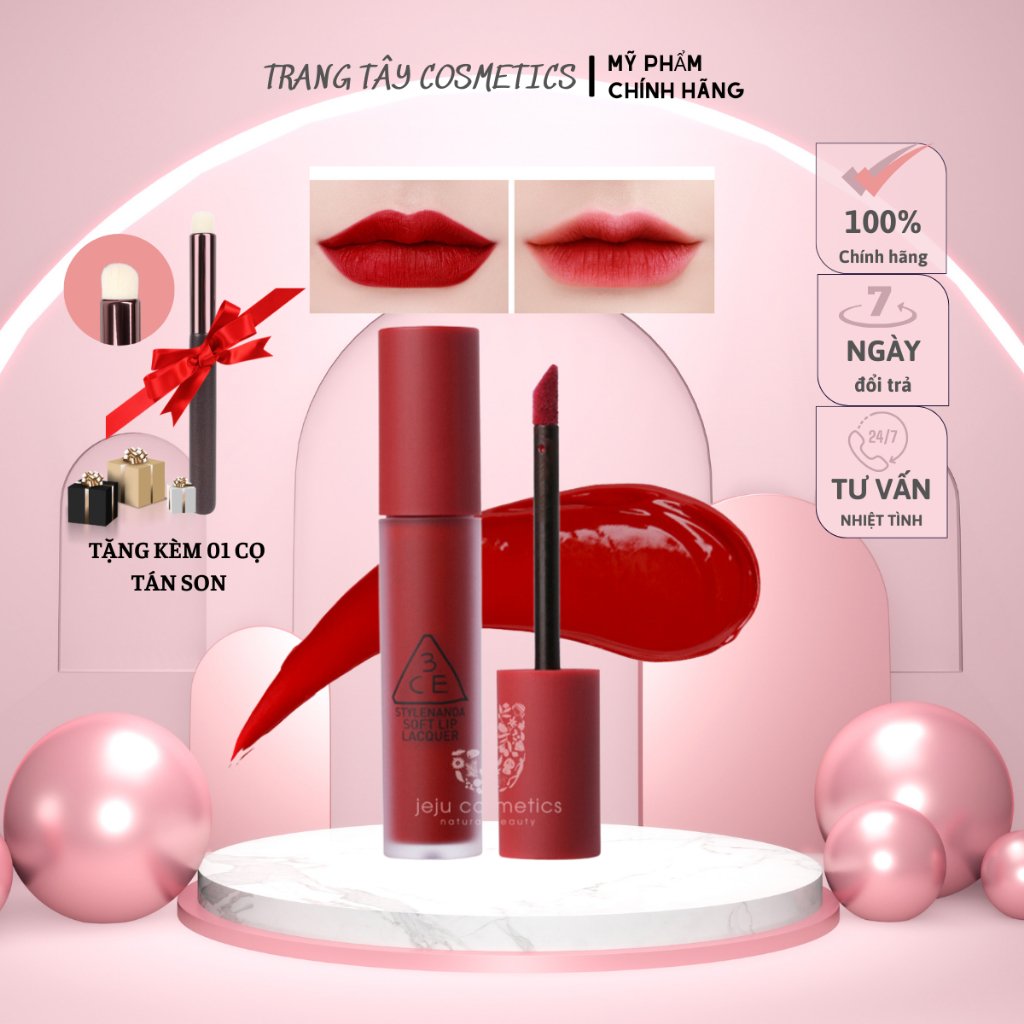 Son kem 3CE Soft Lip Lacque Change Mode- đỏ lạnh