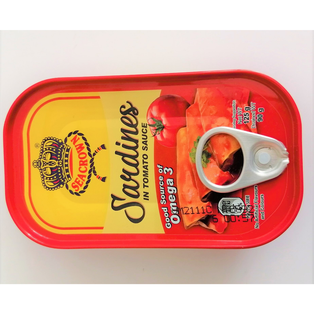 (hộp ĐỎ CN 125g) CÁ TRÍCH SỐT CÀ SEA CROWN Sardines in tomato sauce (HALAL)
