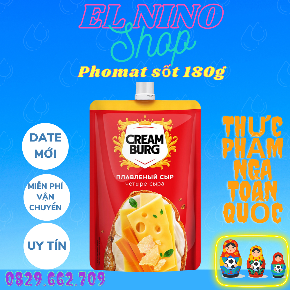 Phomai phết Creamburg , phô mai con bò cười nhập khẩu Nga 180g