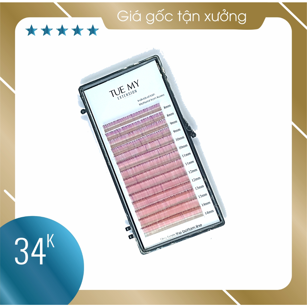 Ombre Tím Hồng Nhạt - Mi Màu Mix Size 0.07 (14 line)