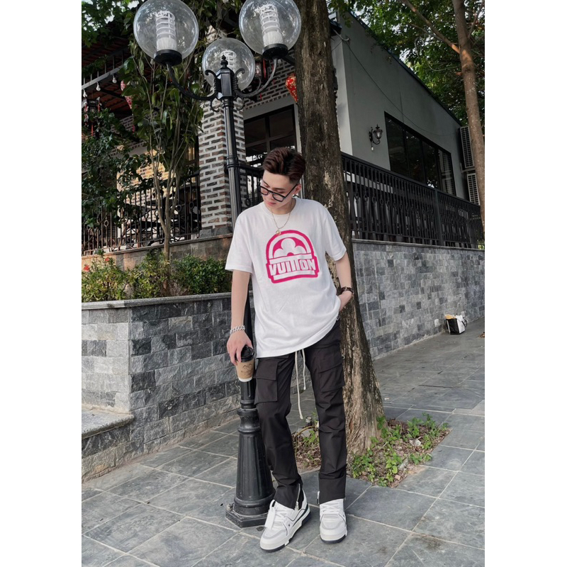 Quần Cargo pant zipper khoá kéo ngang vải gió ống trùm sneaker