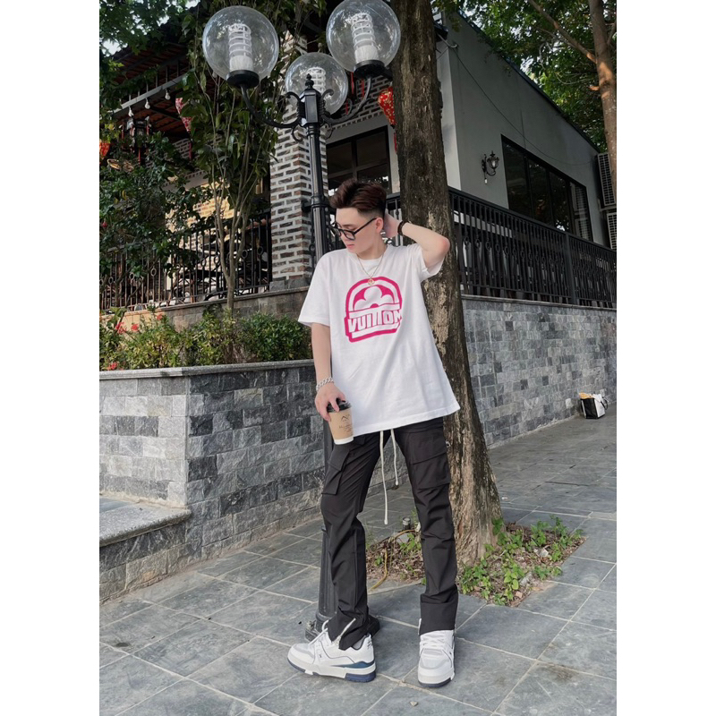 Quần Cargo pant zipper khoá kéo ngang vải gió ống trùm sneaker