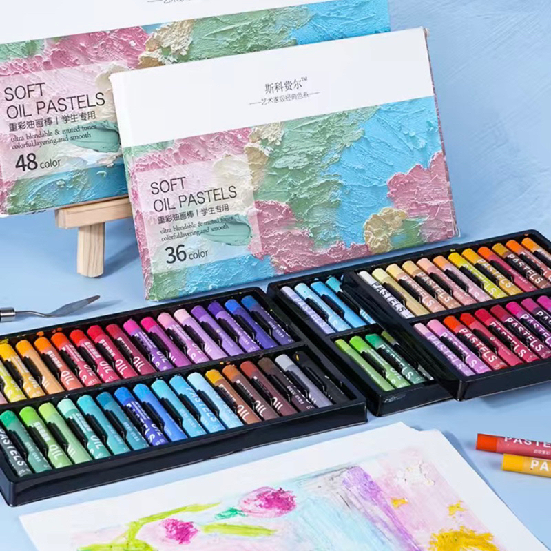 Màu sáp mềm oil pastel 12/24/36/48 màu giá rẻ cho học sinh , sinh viên