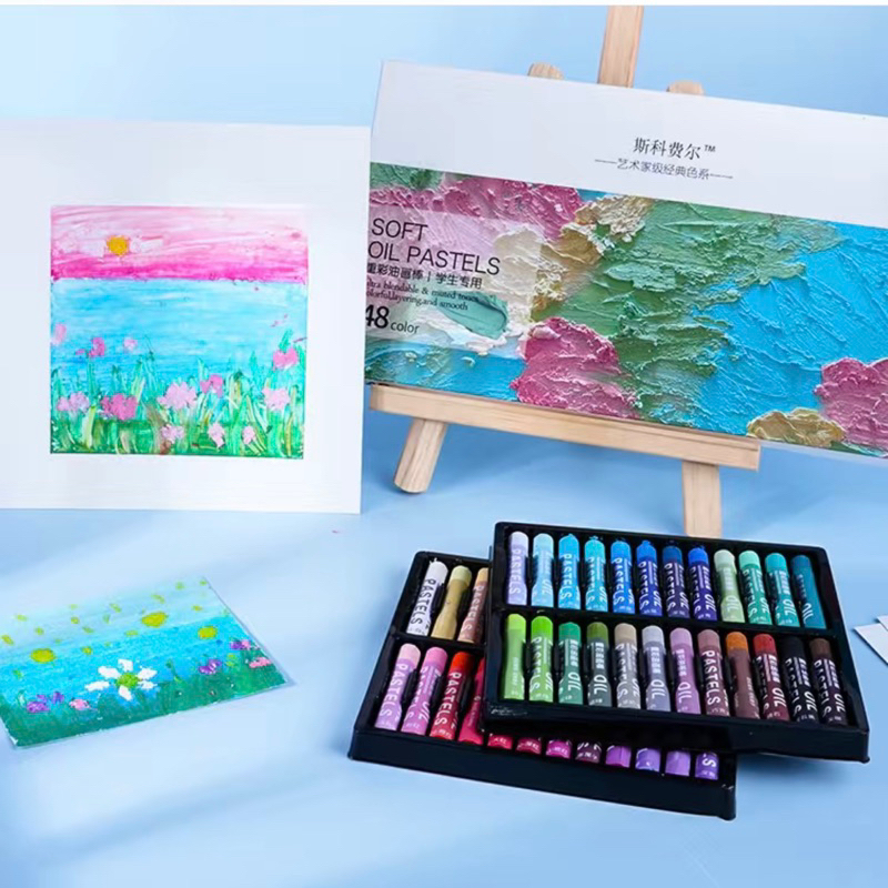 Màu sáp mềm oil pastel 12/24/36/48 màu giá rẻ cho học sinh , sinh viên