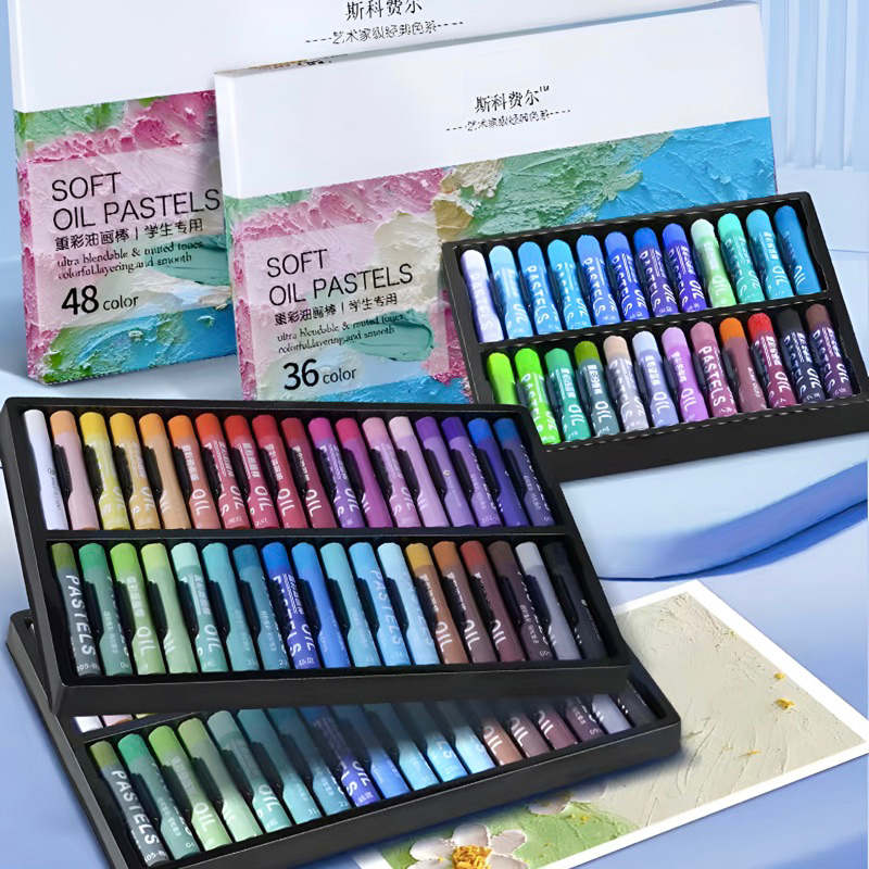 Màu sáp mềm oil pastel 12/24/36/48 màu giá rẻ cho học sinh , sinh viên