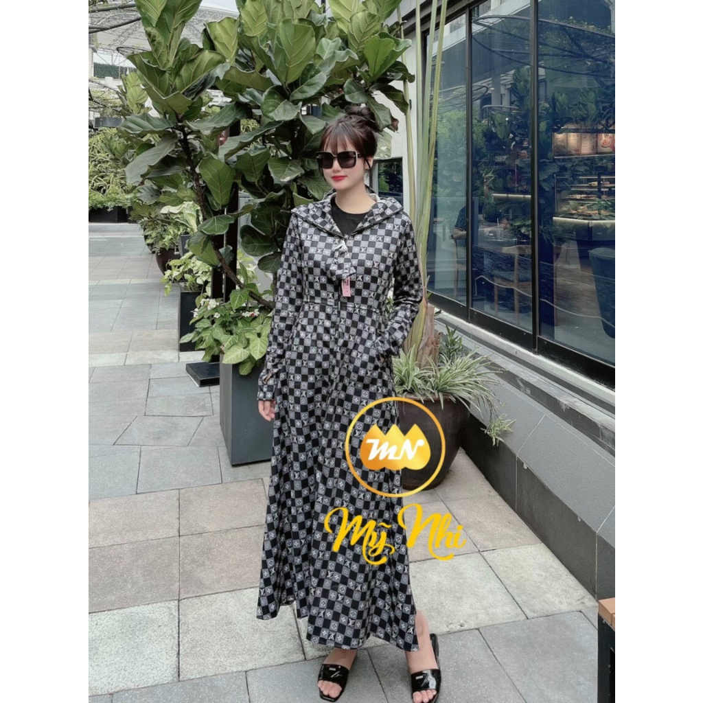 Áo chống nắng nữ toàn thân vải Umi dáng xòe không xẻ sau che kín chân thoáng mát mẫu mới 2022