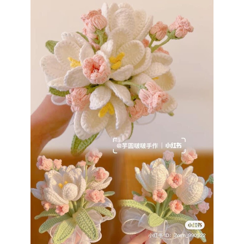 Hoa cưới len handmade