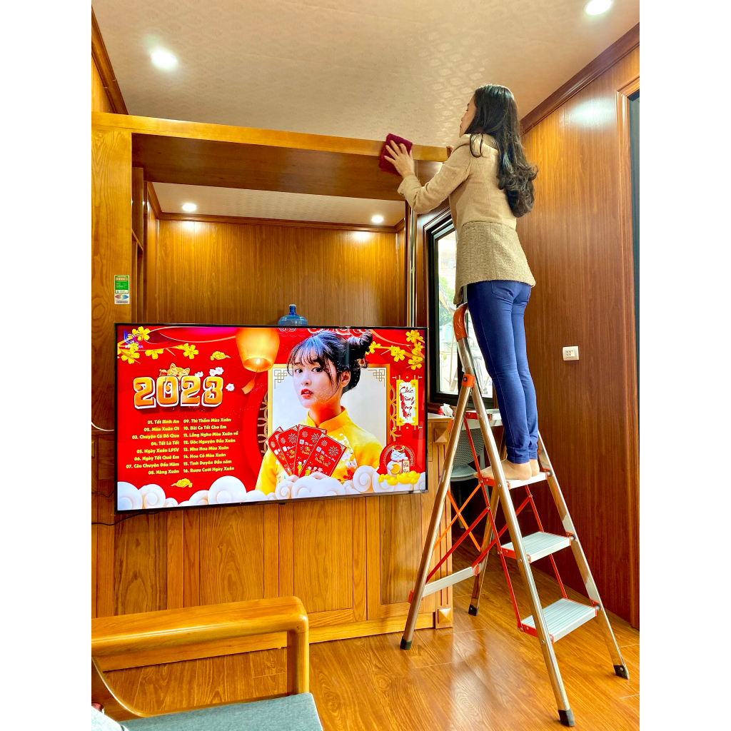 Thang Nhôm Ghế Tay Vịn 3 4 5 6 7 Bậc Ameca Nhật Bản, Inox 304 Có Video Thực Tế Tự quay. Cực Kỳ chắc chắn an toàn