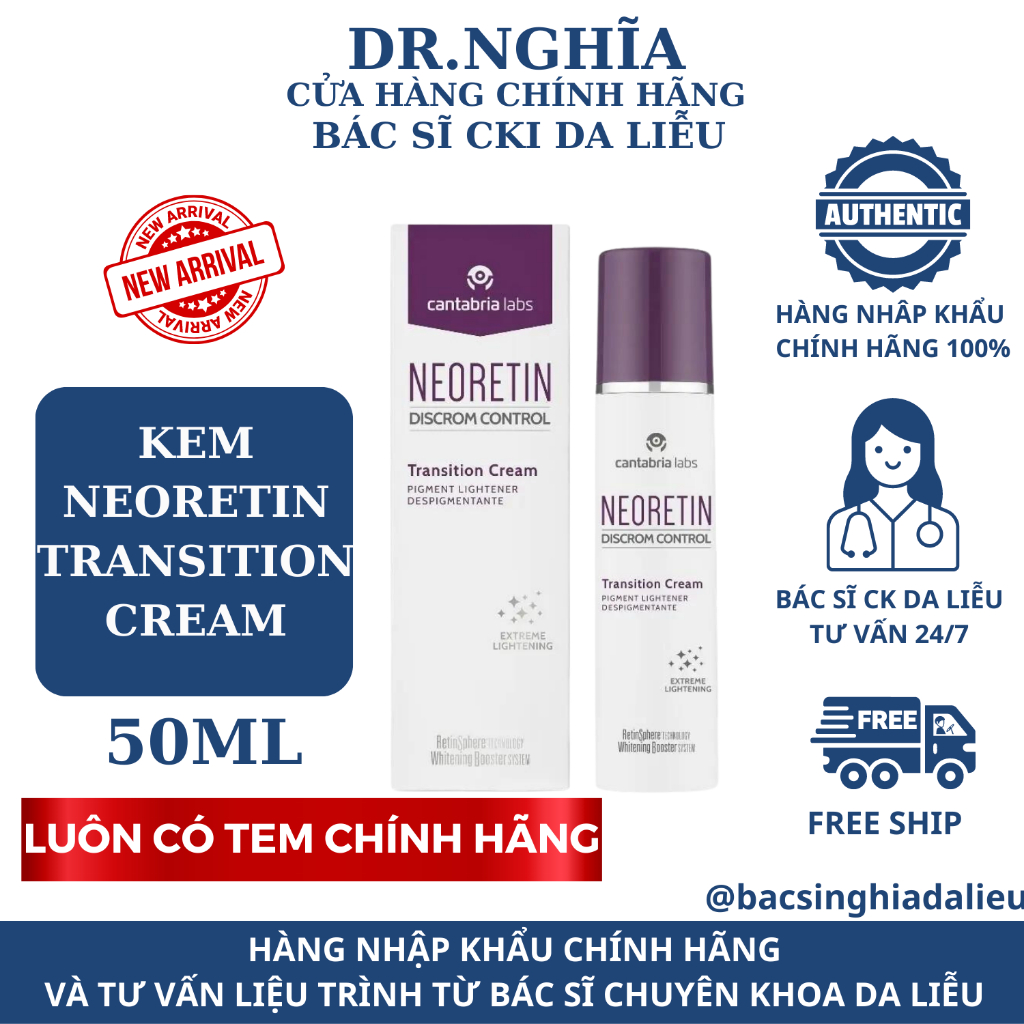 KEM DƯỠNG GIẢM THÂM NÁM TÀN NHANG NEORETIN DISCROM CONTROL TRANSITION CREAM 50ml BS NGHĨA