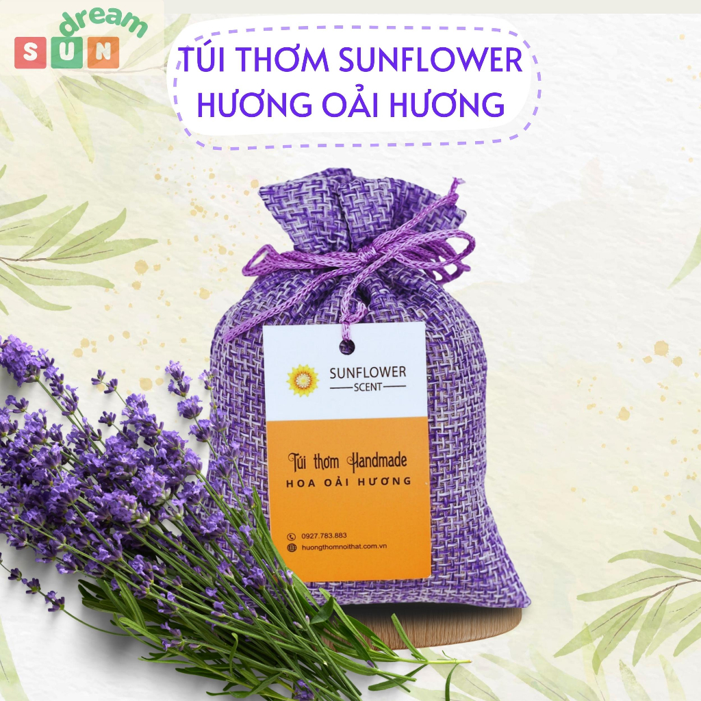 Túi Thơm Lavender Hoa Oải Hương Thơm Ngát Khử Mùi Ô Tô Trang Trí Handmade Cho Không Gian Gia Đình