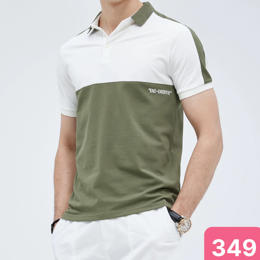 Áo thun nam polo cổ trụ màu trắng xanh chất vải cotton dày dặn co giãn tay ngắn, phông nam đẹp Hado1000 nhiều mẫu