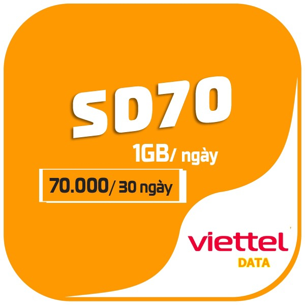 Sim 4g viettel sd135 có 5gb/ngày, Umax70 70gb/tháng, umax50n không giới hạn data, sd70 1gb/ngày, sd90 1,5gb/ngày