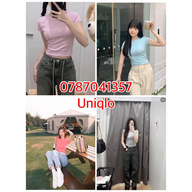 Áo phông croptop Uniqlo ngắn tay