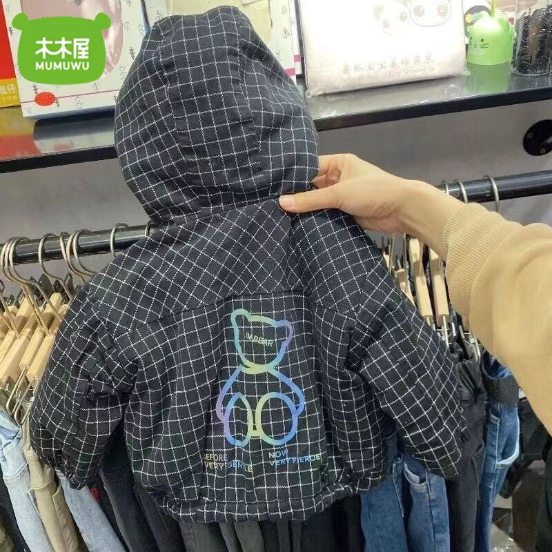 Áo Khoác Kẻ Lót Lông Cừu Dày Dặn Giữ Ấm Mùa Thu Đông Phong Cách Cho Bé