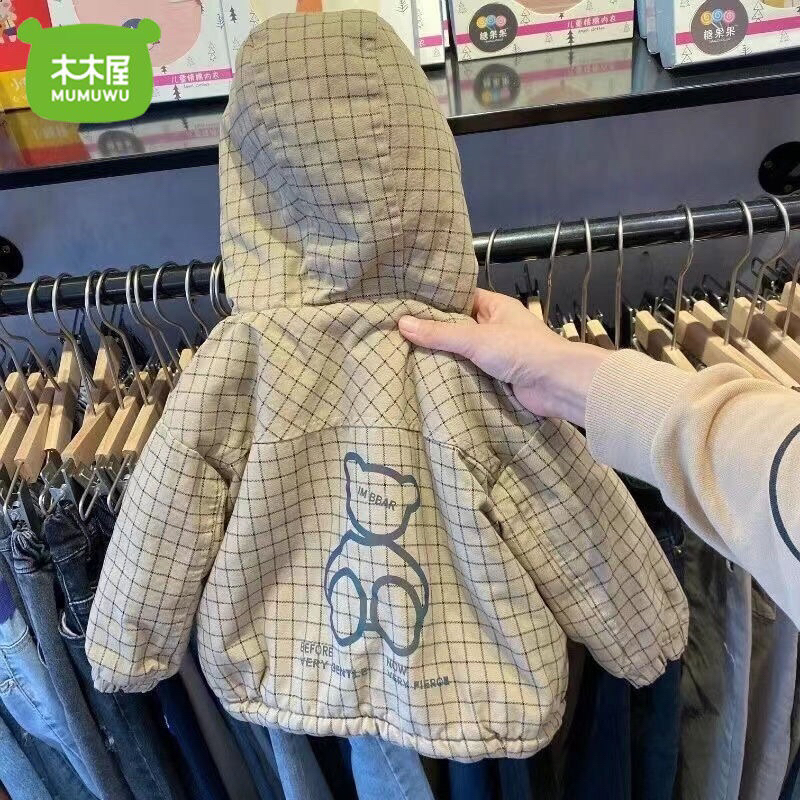 Áo Khoác Kẻ Lót Lông Cừu Dày Dặn Giữ Ấm Mùa Thu Đông Phong Cách Cho Bé