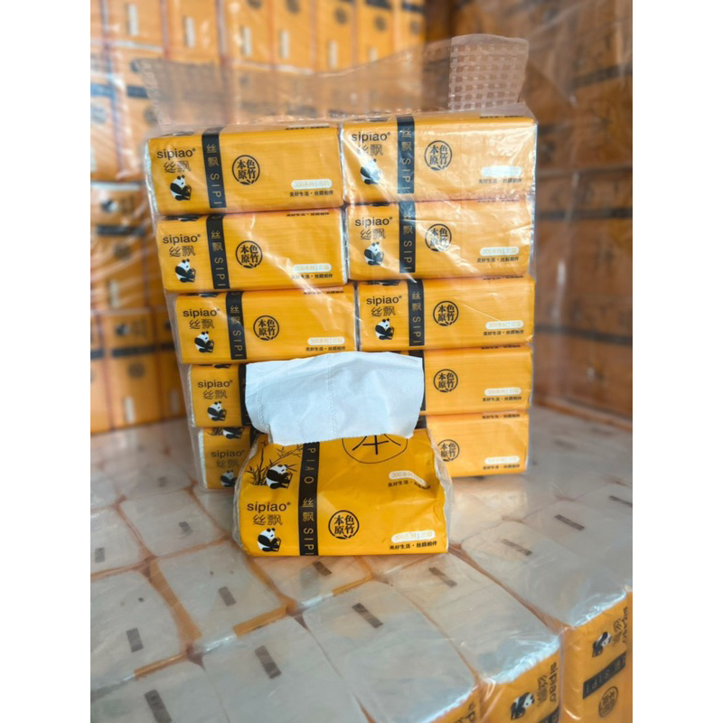 Giấy ăn gấu trúc, cầu vòng siêu mềm mịn 3 lớp cây 10 gói