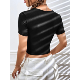 [ BIGSIZE TRÊN 55KG ] AMS11 ÁO THUN CỔ TIM V SÂU HỞ NGỰC TAY NGẮN bigsize nữ