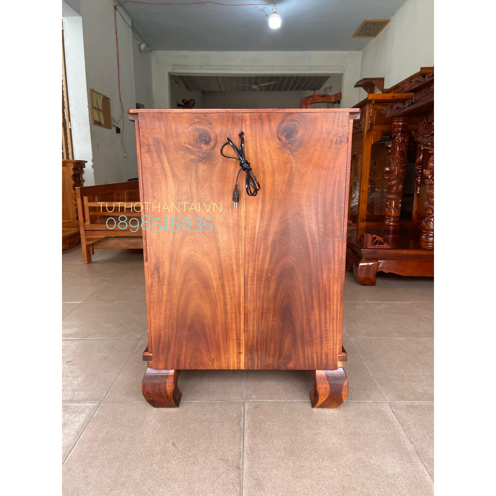 Bàn thờ thần tài mẫu Phúc Lộc Thọ cột Tròn trơn 60 x 60 x 88cm - Gỗ Tràm