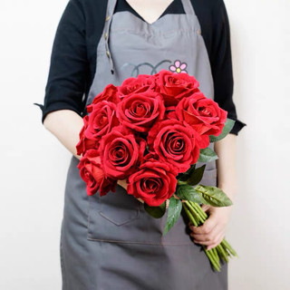 Hoa hồng nhung bông to đường kính 12cm sang trọng và rực rỡ - Hoa giả cao cấp nhập khẩu