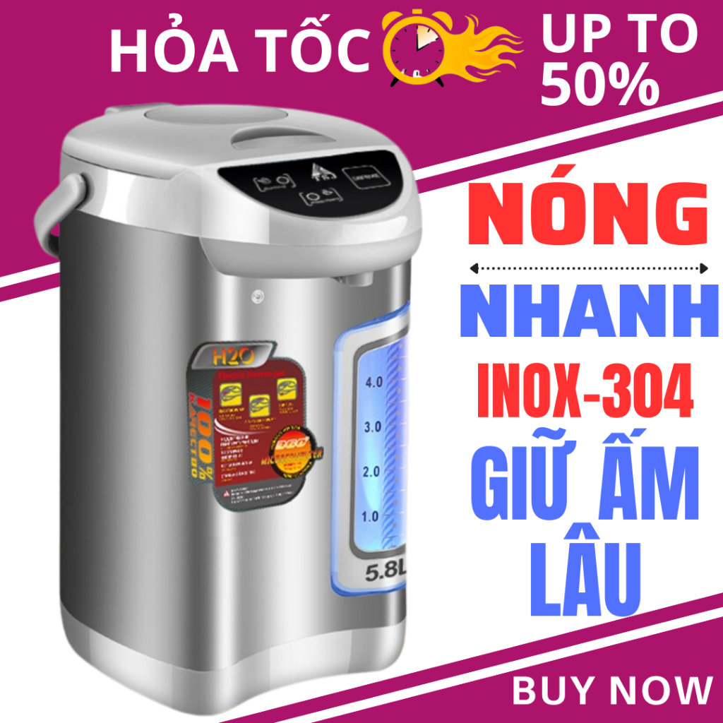 Bình Thủy Điện Đun Nước Nóng KAW dung tích 5.8L, bình đun siêu tốc giữ nhiệt | BigBuy360 - bigbuy360.vn