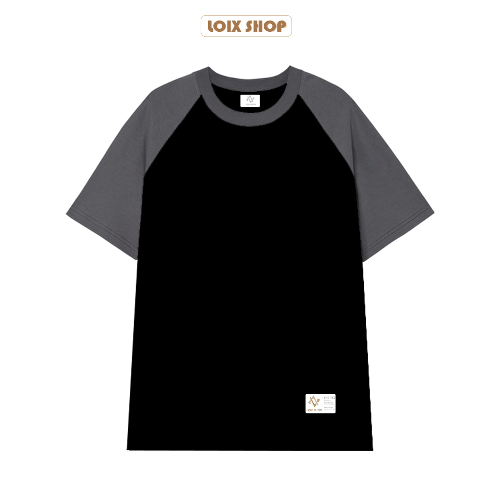Áo thun Raglan unisex thời trang basic tee phông phối tay trơn nam nữ tay lỡ oversize form rộng Loix