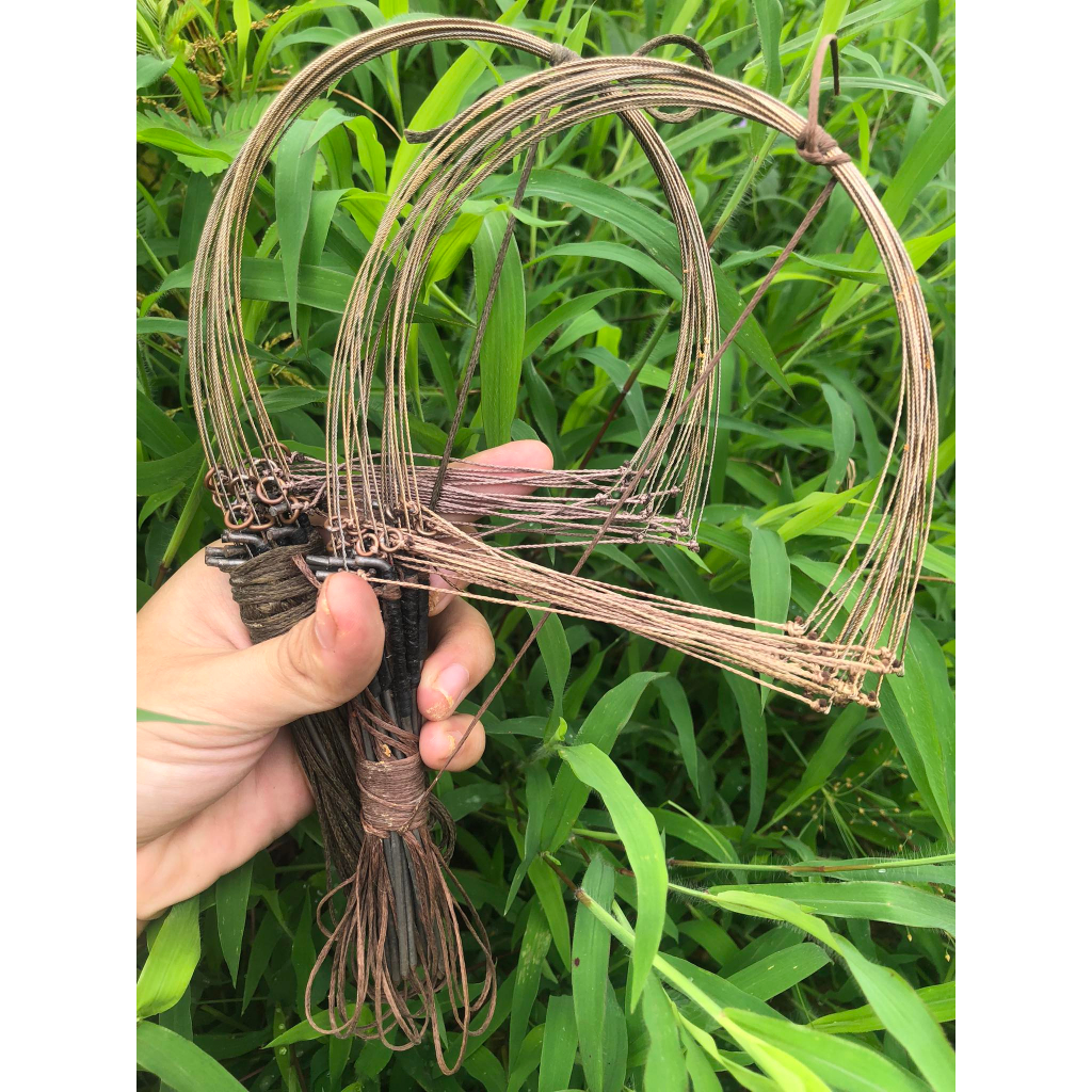 1 bộ giò đón 20 chân bẫy gà rừng màu cỏ khô tàng hình cáp inox không rỉ bảo hành 12 tháng