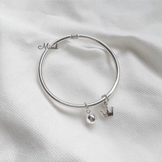 Vòng tay bạc ta mix charm chuông và vương miện s925 The Mind