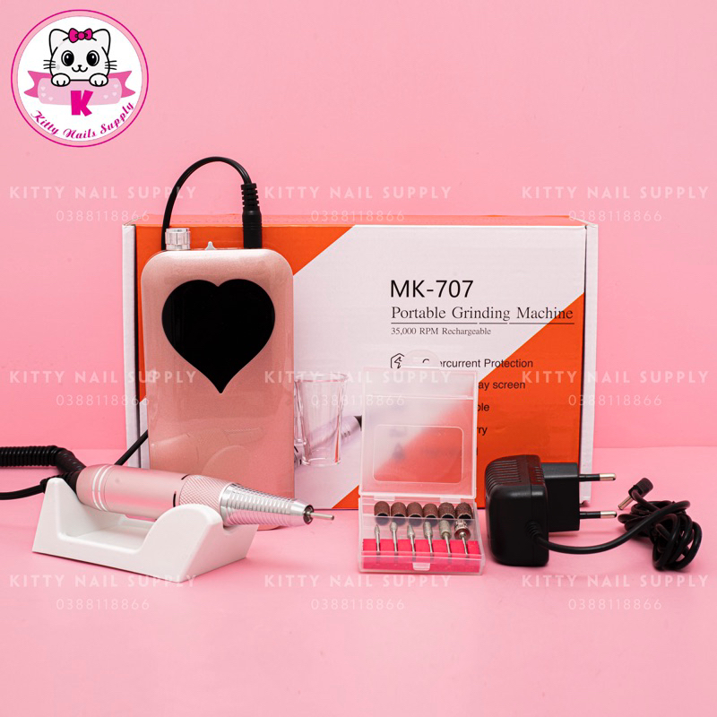 Máy mài móng tích điện MK707 máy chạy êm , chuyên dùng cho dân làm móng