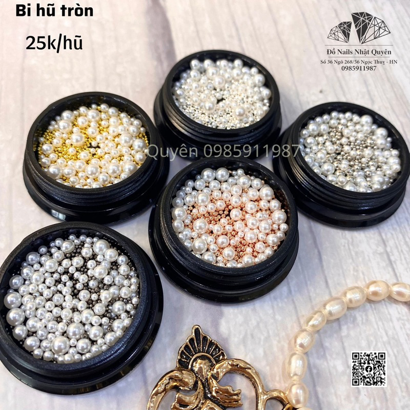 Set bi tròn- set bi nửa- bi 2 màu- bi nail- đồ nails nhật quyên
