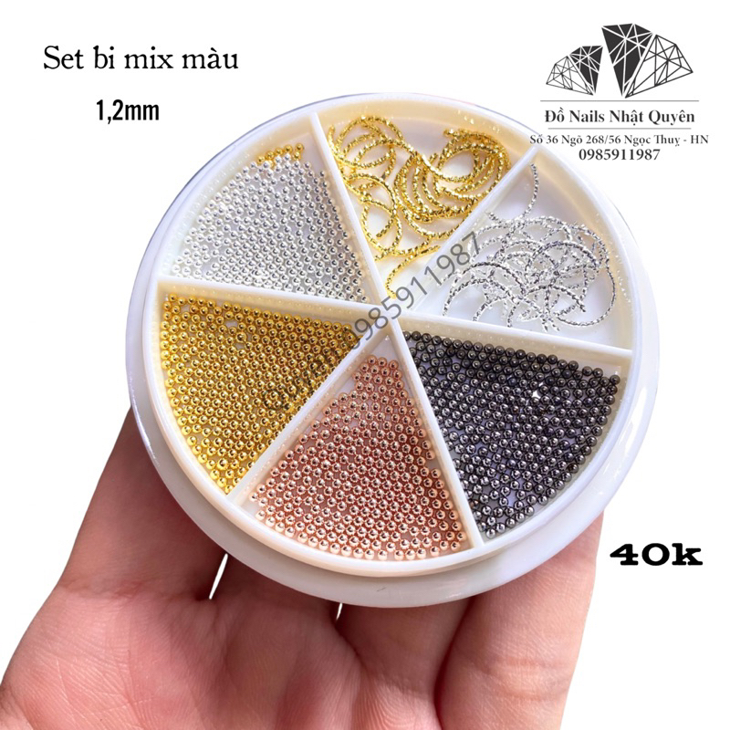 Set bi tròn- set bi nửa- bi 2 màu- bi nail- đồ nails nhật quyên