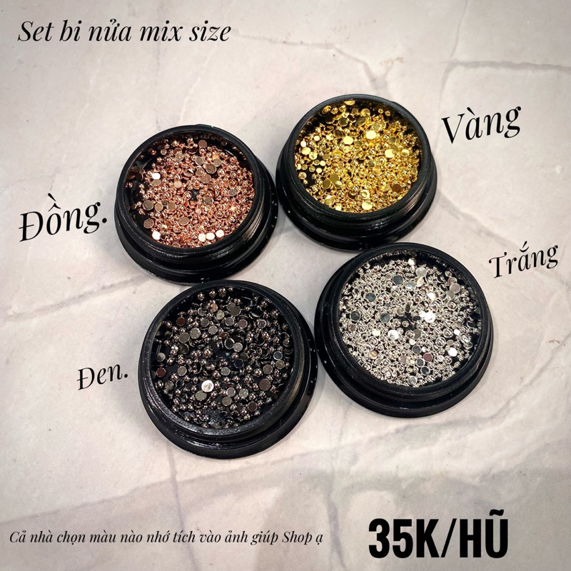 Set bi tròn- set bi nửa- bi 2 màu- bi nail- đồ nails nhật quyên