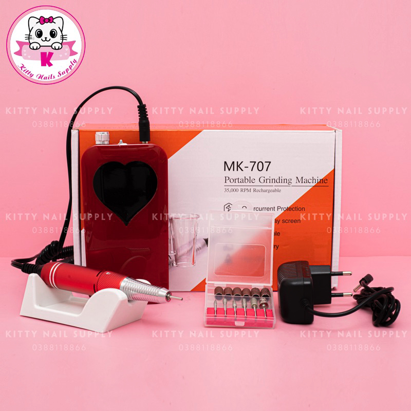 Máy mài móng tích điện MK707 máy chạy êm , chuyên dùng cho dân làm móng