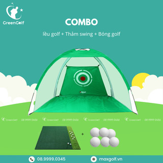 Combo lồng tập golf nhỏ + thảm swing golf 1.5mx1.5m tiện dụng chính hãng PGM