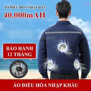 Áo Điều Hòa Nhật Bản Áo Gắn Quạt Bảo Hộ Lao Động Làm Mát Cơ Thể Chắn Tia UV Pin 40000mAH Bền Bỉ có Combo Tiết Kiệm AP88