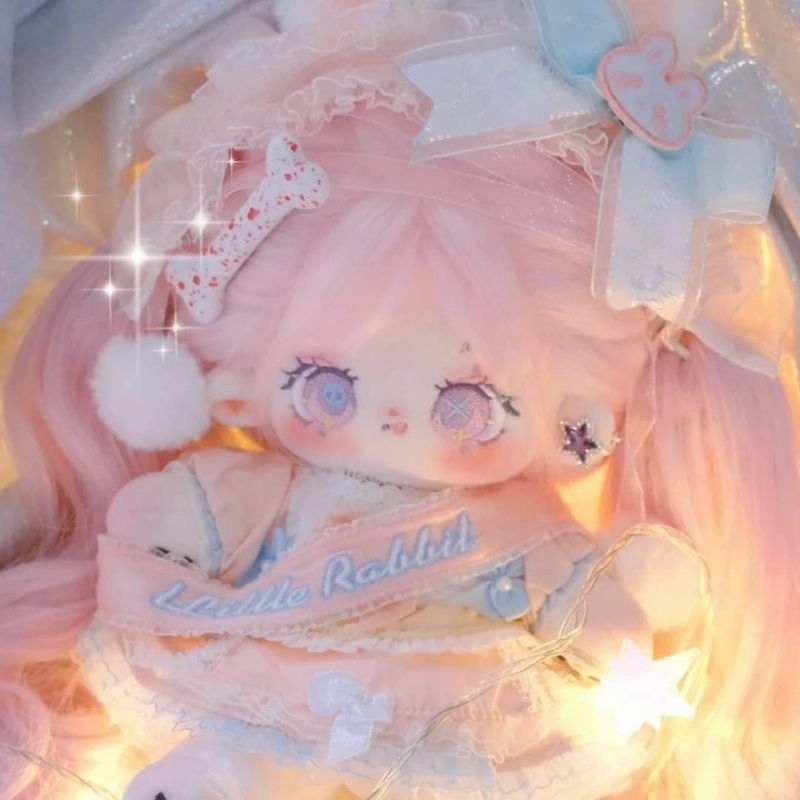 Búp bê tóc hồng bé gái Môi Xử Đào 25cm