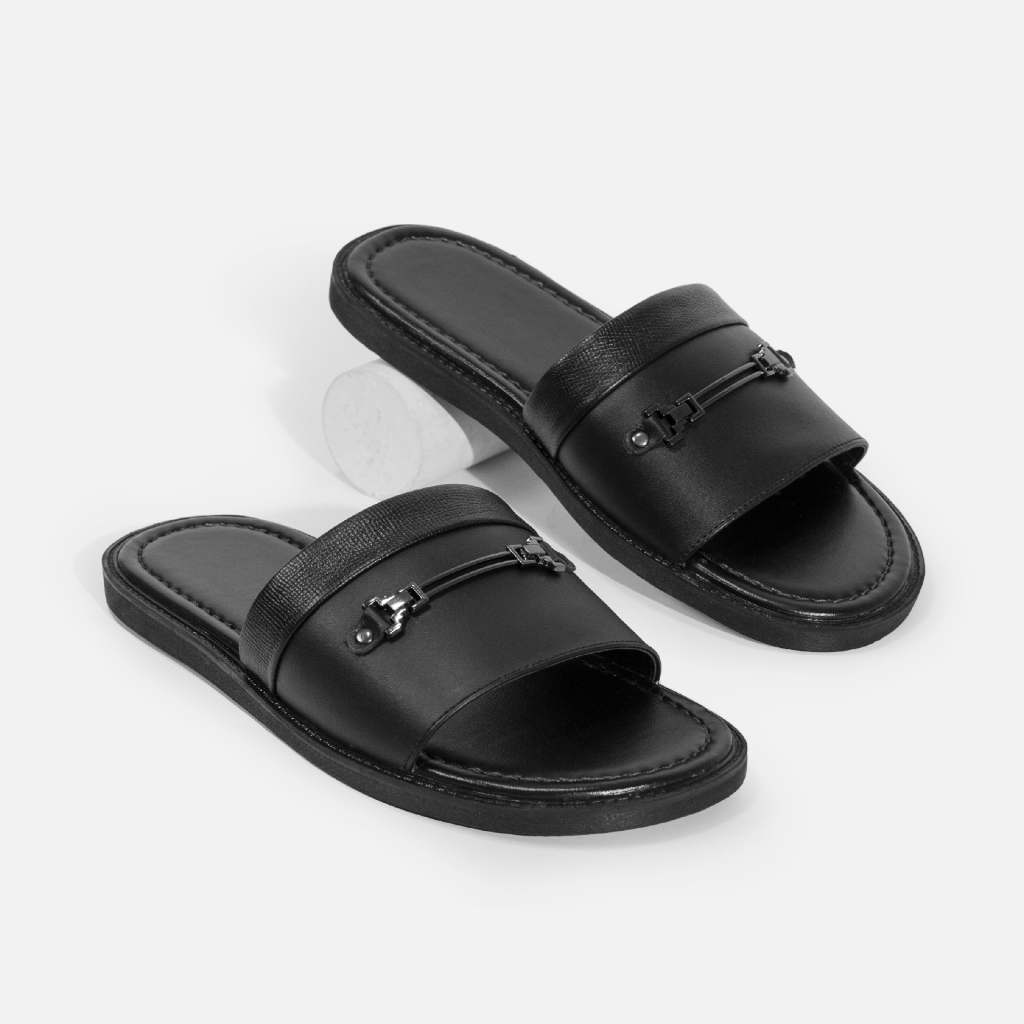 Dép da nam G2 Gaia kiểu quai ngang, Dép lê nam chất liệu da bò đế khâu cao cấp thích hợp đi làm, đi biển